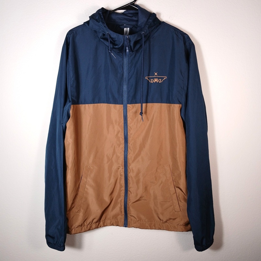 Independent Trading Co. Light Weight‎ Long Sleeve Windbreaker Zip Mens L - AC79